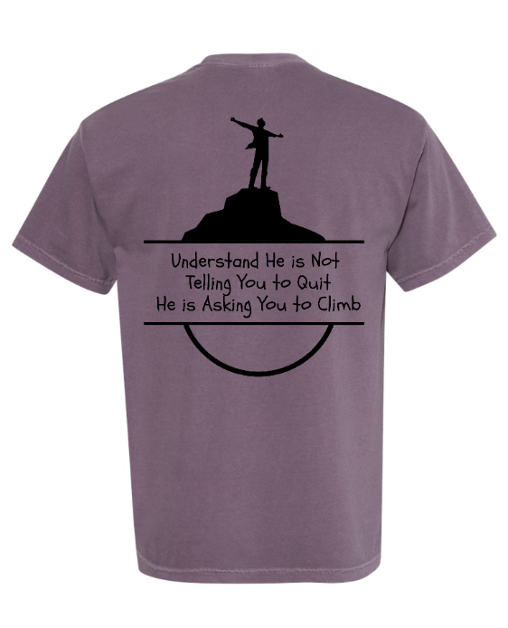 God Will Place Mountains Adult Tee (Black Logo)