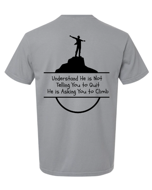 God Will Place Mountains Adult Tee (Black Logo)