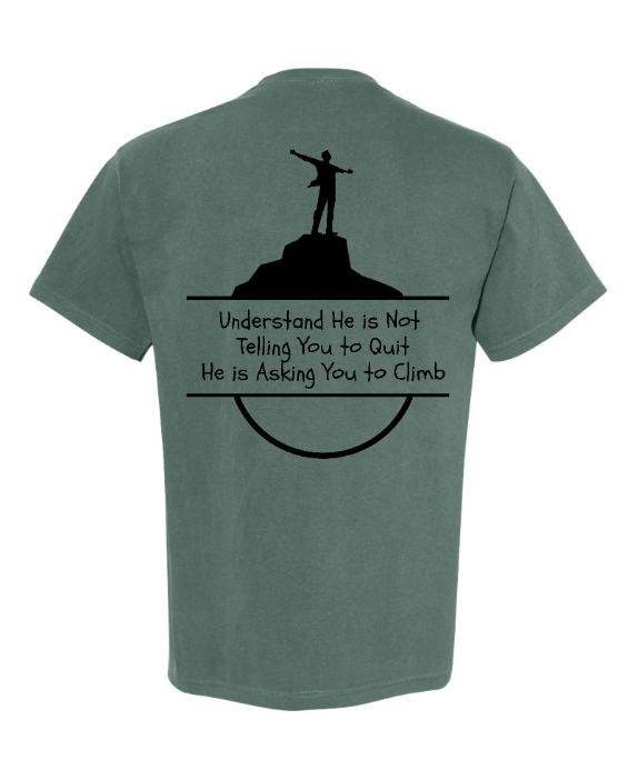 God Will Place Mountains Adult Tee (Black Logo)