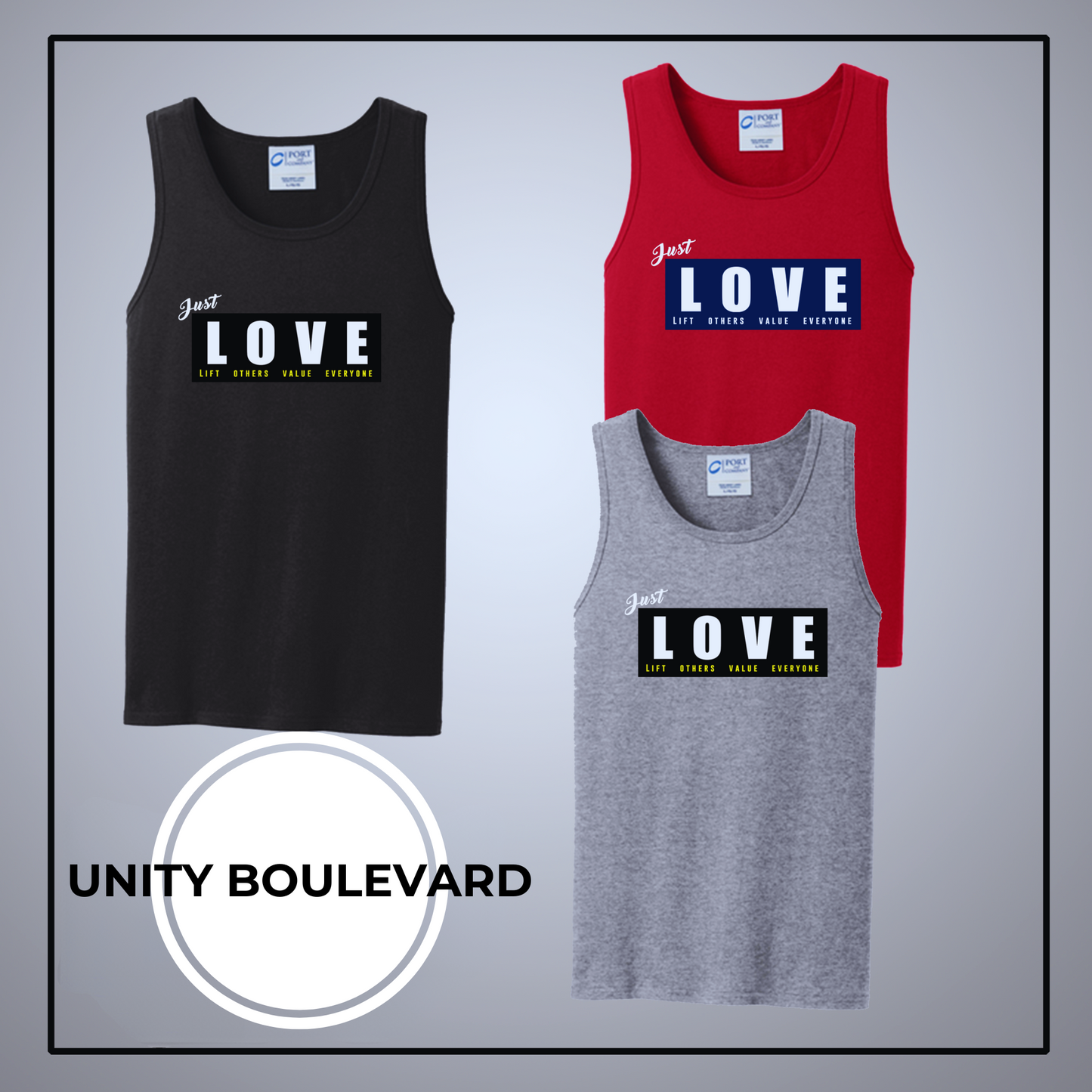 Unity Boulevard Just LOVE Men's Graphic Tank