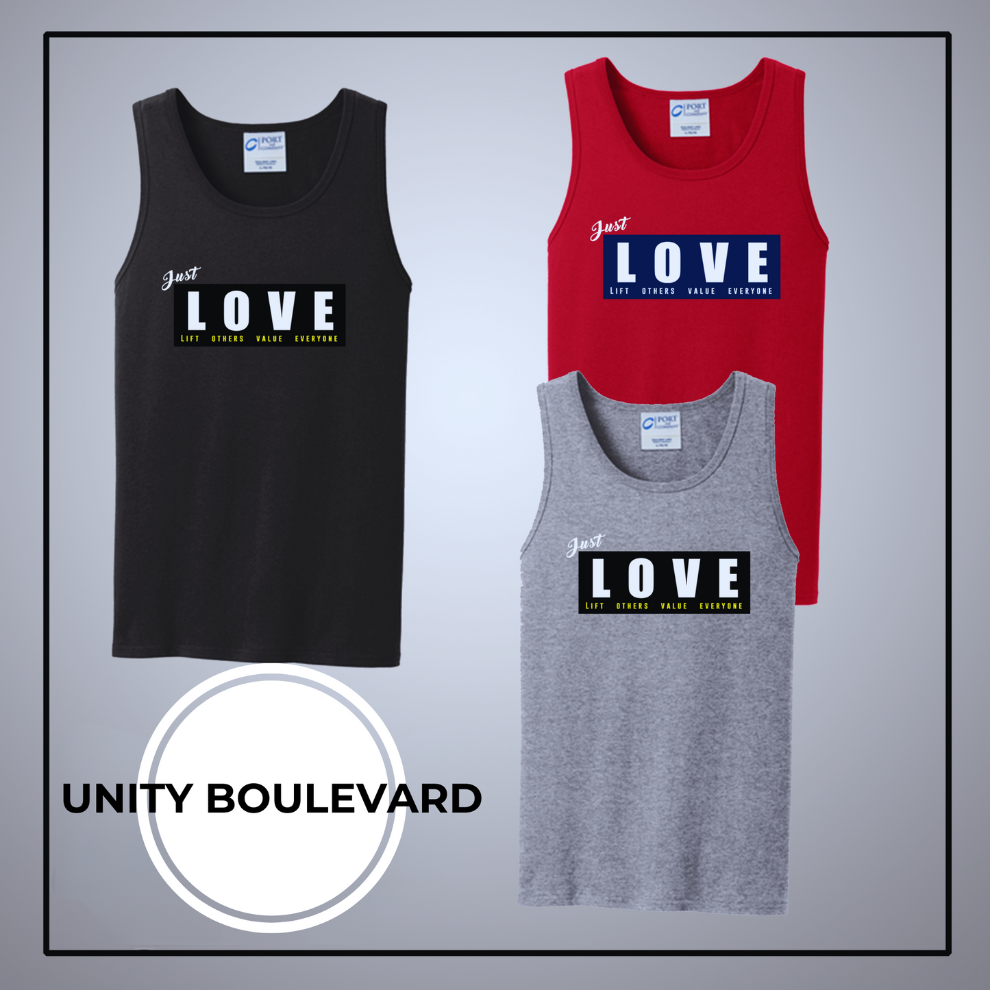 Unity Boulevard Just LOVE Women's Graphic Tank